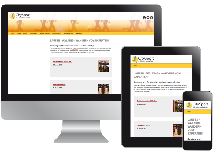 Webpräsenz CitySport Freiburg